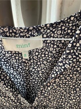 Mint Navy and White Floral Dress